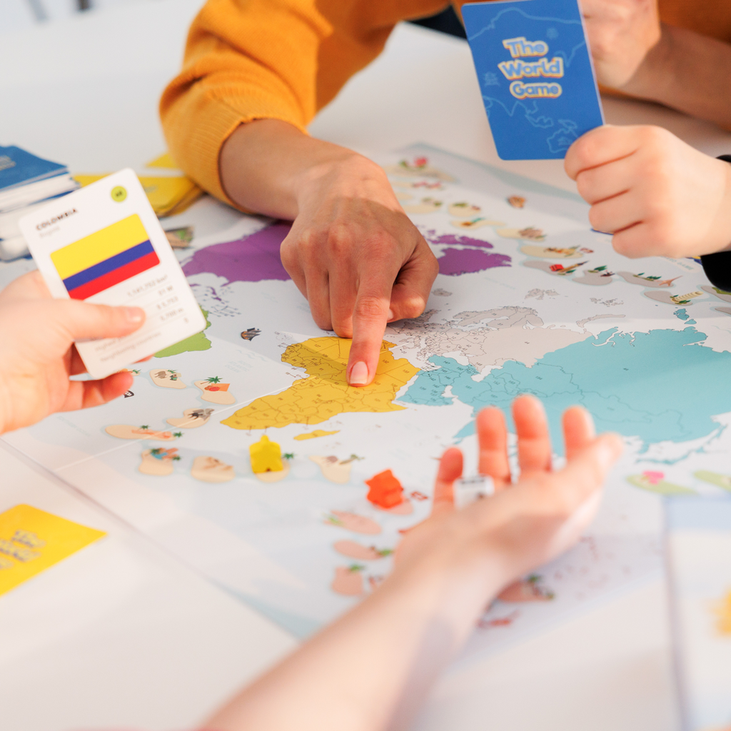 The world game fun geography board game family learning about world geography while playing this geography board game with kids