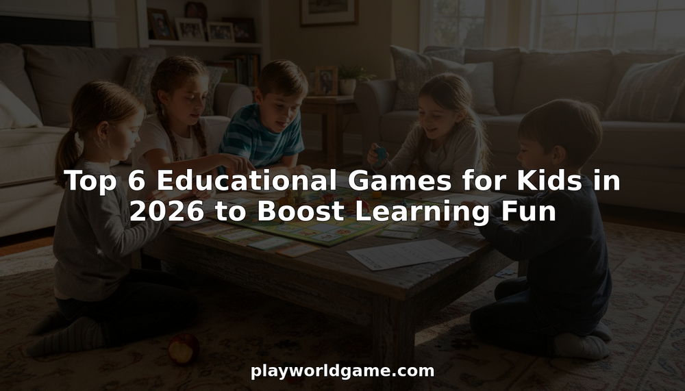Children playing educational board games together