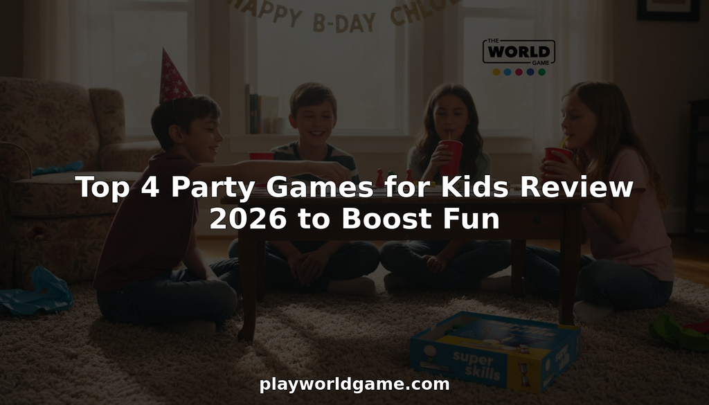 Kids laughing as they play board games at party