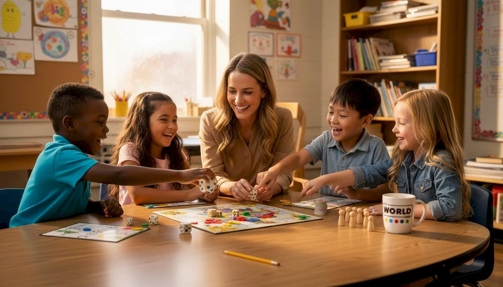 Teacher guiding playful classroom learning