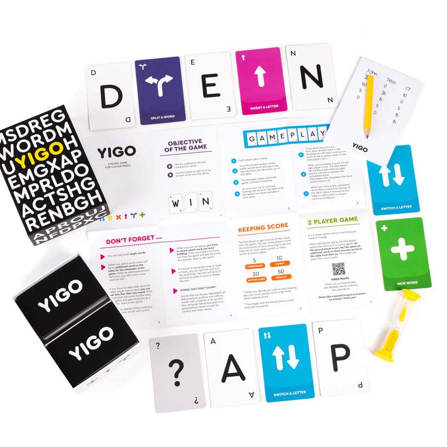 A word card game with no board for kids family and adults perfect for travel or game nights