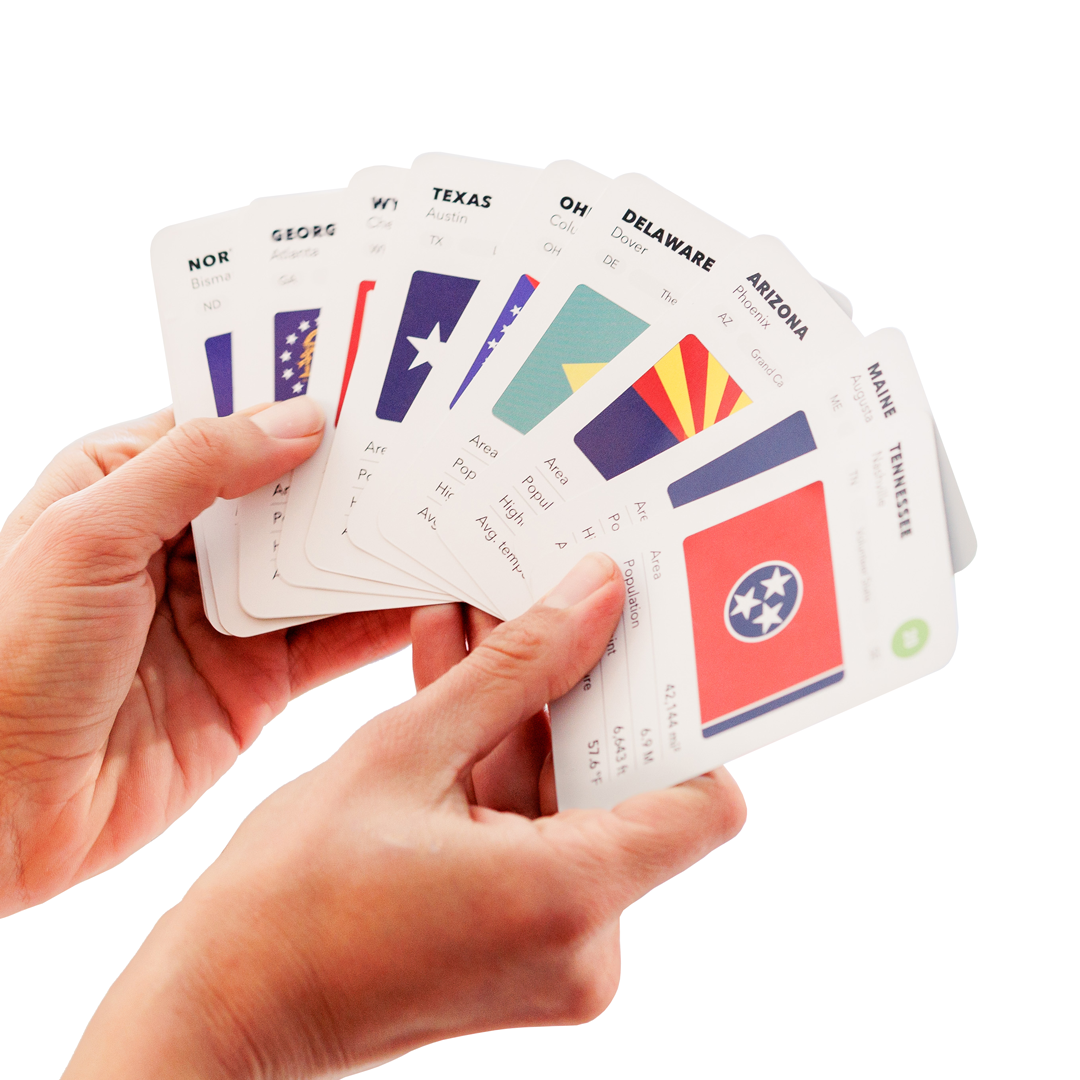the 50 states game cards of each US state with flags capital cities facts and locations great for flash cards and homeschooling